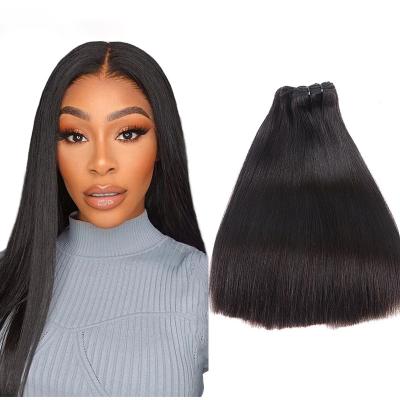 China 100% Indian Hair Unprocessed Double Wave Fumi Straight Weave #1 Water Wave Silky Straight Drawn Hair for sale