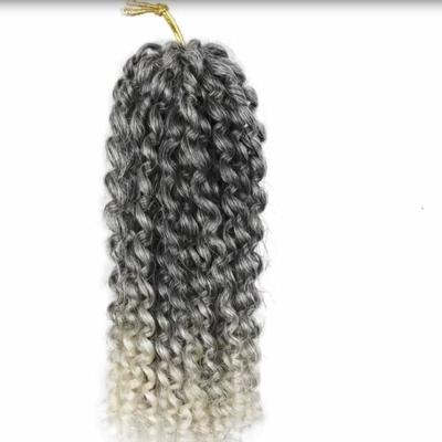 China High Temperature Yarn Crochet Braids Synthetic Braiding Deep Wave Wig Hair Straight Hair Gradient Color Chemical Fiber Wig for sale