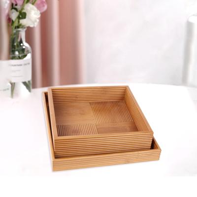 China Hot Selling Modern Eco-Friendly High Quality Acacia Square Wooden Storage Serving Tray Board For Home Kitchen Hotel Canteen Storage for sale