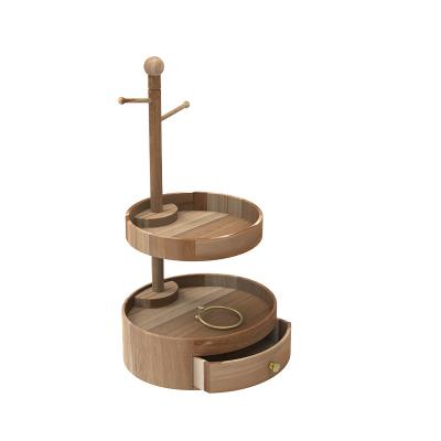 China Viable Wooden Storage Box Jewelry Box Wooden Deskton Rotating Organizer for sale