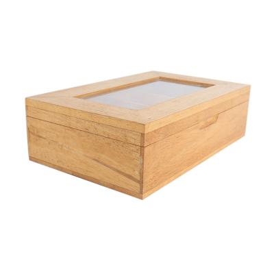 China Recyclable Custom Multifunctional Natural Wooden Lid Jewelry Storage Packaging Box for sale