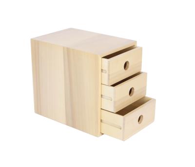 China New Sustainable Type Customizable Colors Retro Stationery Set Wooden Storage Organizer Box Drawer for sale