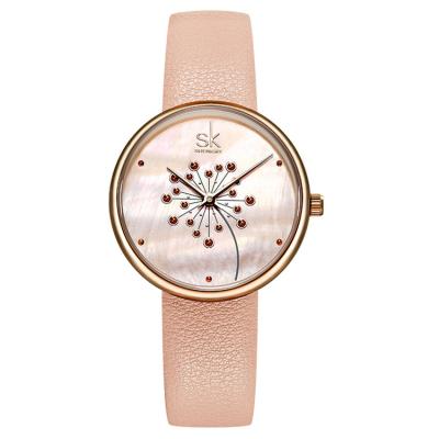 China Popular Fashion Lady Quartz Wristwatch Soft Leather Band Quartz Girls Watches Water Resistant for sale