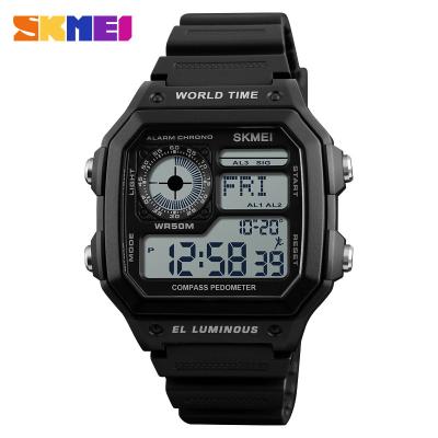 China Sport Style Men's Chronograph SKMEI 1373 Digital Watch Multi Rectangle Dial Plastic Function Wrist Watch for sale