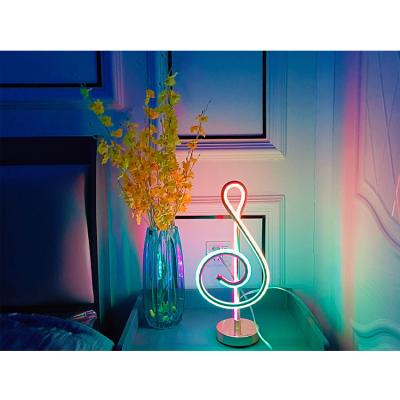 China Modern Music Symbol Aluminum Tube Bedside Led Desk Dimming Ambient Light Kids Room Table Lamp Eye-Friendly for sale