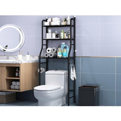 China Nordic Style Bathroom Storage Rack 3 Layer Space Saver Standing Washing Machine Toilet Rack for sale