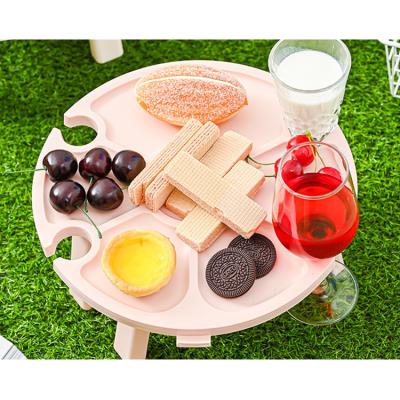 China Portable Modern Outdoor Camping Folding Table Wine Glass Wine Rack Picnic Table Beach Wine Cup Table Strawberry Stand Bags Hanging for sale