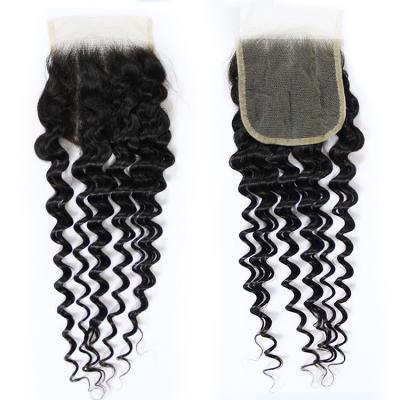 China Other 4x4 HD Deep Curly Lace Closure Lace Up Fabric For Women Hair Extensions Virgin Hair Braiding Hair for sale