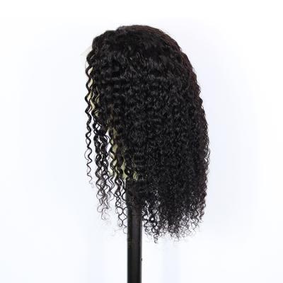 China Transparent Deep Wave 13x4 Lace Front Wigs Human Hair Long Remy Brazilian Kinky Curly Lace Front Wig Pre Plucked With Baby Hair for sale