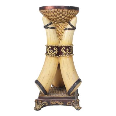 China Europe Resin Elephant's Tusk Tealight Candle Holder, Decor Wedding Living Home Candle Holder Tealight Candle Holder for sale