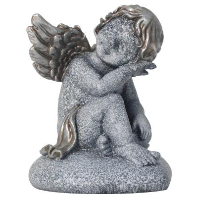 China Lovely Collection of Angel Garden Sculpture Cute Guardian Angel Statues Europe Resin Angels Wings Angel Memorial Statue for sale