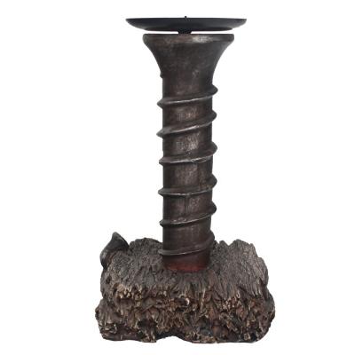 China Europe Resin Iron Nail Candlestick, Classic Vintage Retro Style Candlestick Holder for sale