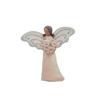 China Europe Customize Made Women Garden Angel Figurines Desk Art Bedroom For Fall Winter Decor Prayer Angel for sale