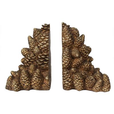 China Europe Hazelnut Shaped Gold Resin Bookends (set of 2 pieces) for sale