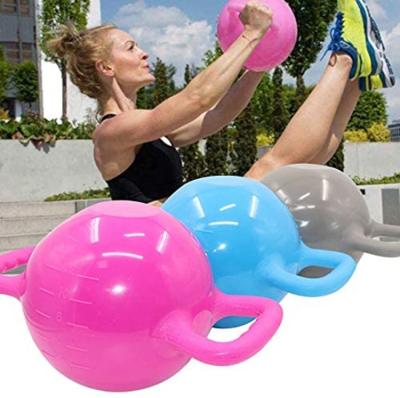 China Portable Yoga Kettlebells Double Dumbbell Home Use Adjustable Fitness Weight Ear Grip Water Filled for sale