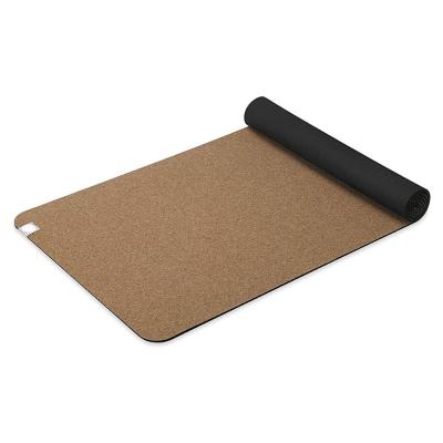 China Yoga exoersize custom natural eco-friendly anti-slip fitness cork yoga mat with bottom of natural rubber for sale