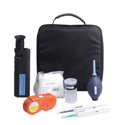 China Ftth Fiber Optic Cleaning Kit FFS12 Fiber Optic Cassette Cleaner 400X Hand Held Fiber Microscope One-Click Cleaner  Alcohol Bottle for sale