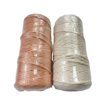 China Best Sustainable Quality Customized Color Rope Natural Soft Braided Cotton Rope For Macrame for sale