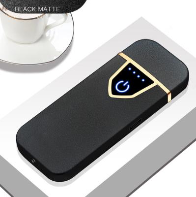 China Best Selling Modern Newcomer 2022 USA Amazon Fingerprint USB Lighter Charging Touch Control Portable Windproof Lighters for sale