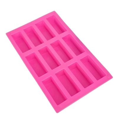 China Viable Top Jelly Mold Cavity Rectangle Silicone Amazon Soap Mold Chocolate Mold Silicone Cake Top Selling High Quality Healthy 12 Molds for sale