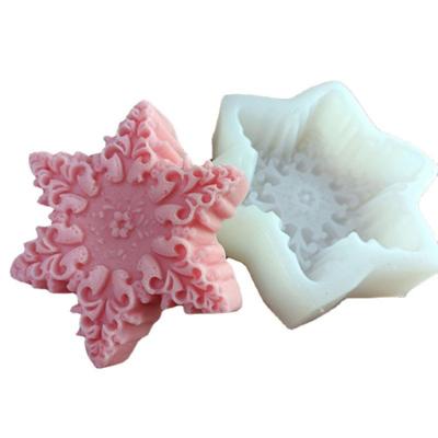 China Reusable Christmas Snowflake 3d Candle Molds Food Grade 3d Design Viable Mold Easy Release Wholesale for sale