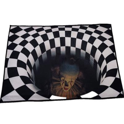 China Disposable Eco-Friendly Clown Door Mat, 19.6X31.5 Inch 3D Vortex Mat, 3D Clown Decorations Halloween Doormat Scary Welcome Door Halloween Mat. for sale