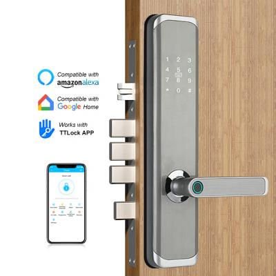 China New Arrival Wireless App Security Mode Digital BLE TTlock Smart Door Lock with Fingerprint Reader for sale