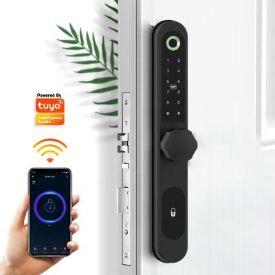 China Best Brand Aluminum Smart Door Locks Digital Tuya APP BIO FINGERPRINT Lock Support Zigbee for sale