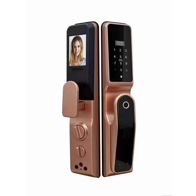 China Tuya Self-locking Smart Fingerprint Lock Connected to WiFi Outside Visible Hole Electronic Door 200 for sale