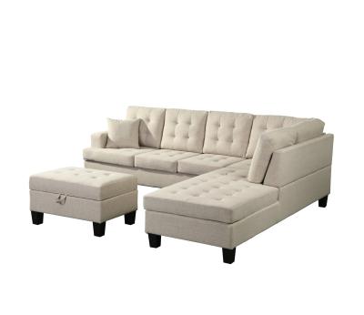 China Convertible classic sofa home funiture sofa furniture fabric fabric cheap couch sofa set with storage stool for sale