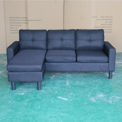 China Modern foldable L shape 3 seater fabric padded seat fabric sofa bed muebles sofa sleeper bed for living room for sale