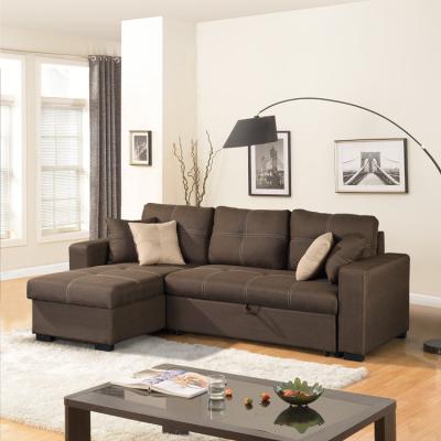 China Brown Convertible Sectional Sofa For Living Room Set High Quality Couch And Sofa Bed for sale