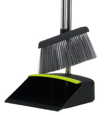 China Sweep dust hair and broom and dustpan set away easily with self-cleaning broom bristles for sale