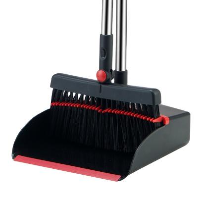 China Sweep Hair and Dust Brooms and Dustpans Away Easily Handle Long Floor Sweeping and Cleaning Brush Broom and Dustpan Sets for sale