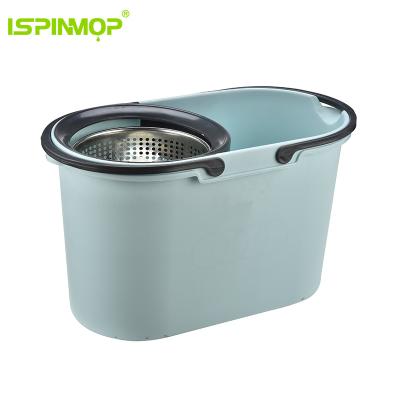 China Durable Upgraded Deluxe 360 ​​Stainless Steel Spin Broom Bucket for sale