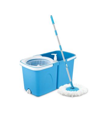 China Mop and Bucket with Sustainable Wringer Set Self Cleaning Brooms and Bucket System with 2 Reusable Broom Heads for sale