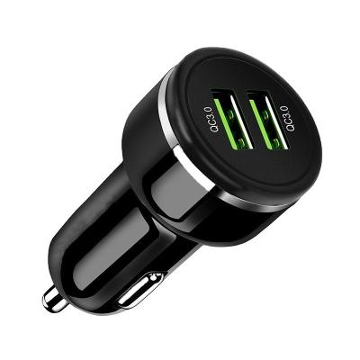 China Car Fast Charger Mobile Phone Tablet MP3 GPS Charging 3.0 Dual USB Car Charger For Smartphone for sale