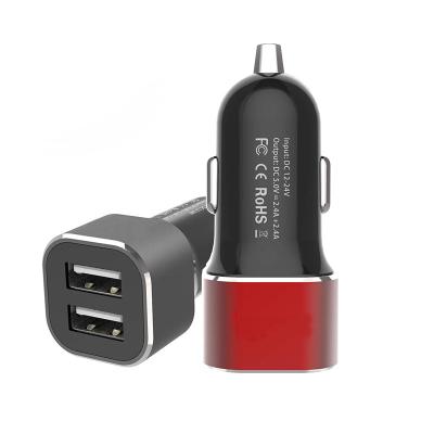 China Dual USB MP3 4.8A Mobile Phone Tablet Fast Charging Mobile Phone Small Car Charger Aluminum Alloy Metal Fast Charging Mobile Phone Charger for sale