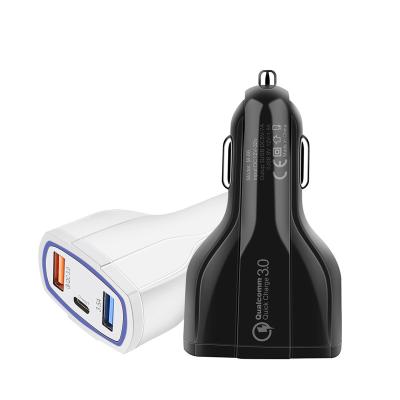 China PD 3 Port Amazon Hit Free Sample MP3 Mobile Phone Tablet Usb Interface Car Battery Phone Power Bank Fast Charging 3.0 In-Car Charger for sale