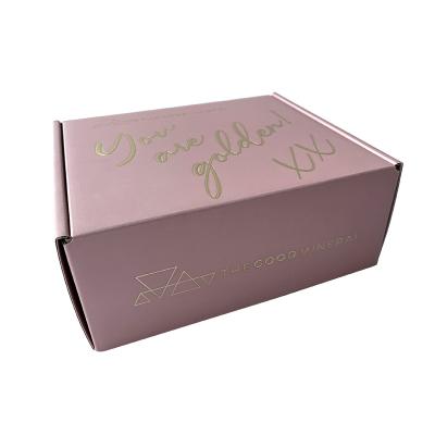 China High Quality Recycled Materials Shipping Boxes Pink Cardboard Corrugated Announcement Boxes For Small Business Gift Boxes for sale