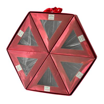 China Recyclable Custom Hexagon Sides Chocolate Paper Packaging PET Window Paper Box for sale