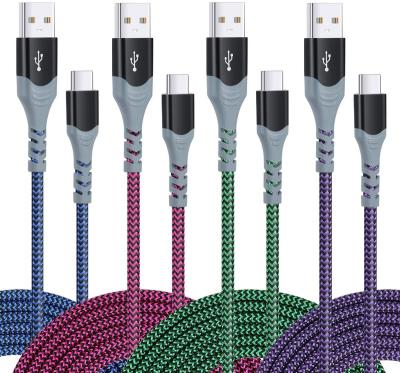 China Customized Length Fast Charging USB A Male To USB C Male Data And Charging Cable With Nylon Braided For Samsung Galaxy S10 Note9/Note10 for sale