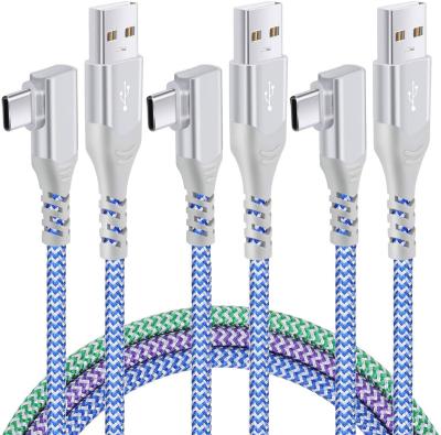 China Quick Charging Speed ​​Nylon Braided Type 90 Degree USB Data And Power C Cable High Speed ​​Charging Cable For Android Mobile Phone for sale