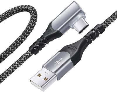 China 3A 5A Fast Charging Fast Charging Cable with USB C Cable Right Angle Nylon Braided USB A to Type C Cable for Samsung Galaxy S20 S10 S10e for sale