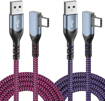 China 90 Degree Fast Charging USB Type-C Nylon Braided Fast Charging Cable Android Cable For Samsung Galaxy for sale