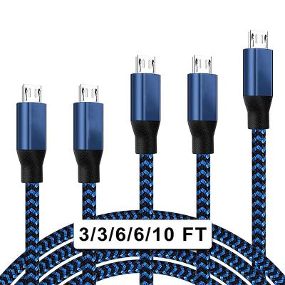 China Fast Charging Speed ​​Customized Micro USB Power Cable Double Color Micro USB Fast Charging Nylon Braided Cable Compatible With Android Phone for sale