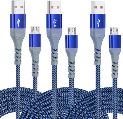 China Popular Fast Charging Type Nylon Braided Metal Case USB A To Micro USB Fast Charging And Data Cable For Android Phone for sale