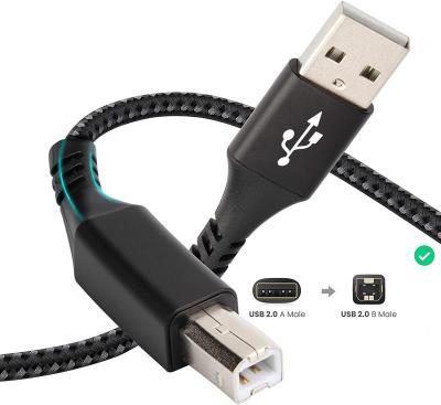 China Metal Nylon Braided USB 2.0 Fast Charging Durable Case A Male To B Male Data And Charging Cable For Office Scanner And Printer Device for sale