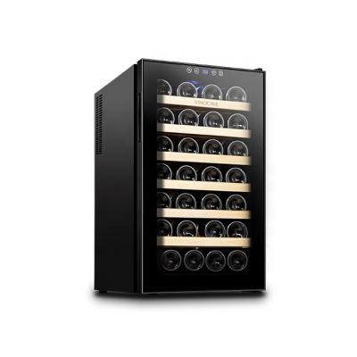 China Household 28 Bottle Wine Refrigerator Mini Household Countertop Wine Cooler Electronic Hotel Wine Cabinet for sale