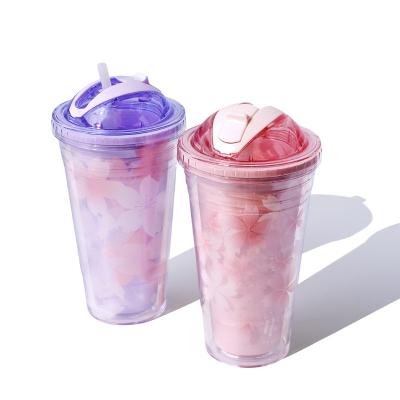 China Wholesale Plastic Water Cup Summer Straw Practical Female Creative Plastic Cup Gifts for sale